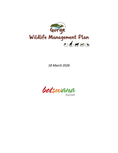 Goo-Moremi Resort Wildlife Management Plan